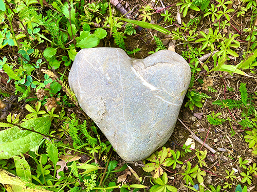 Stone Heart on grass